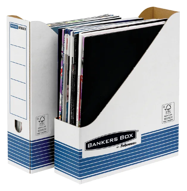 Tijdschriftcassette Bankers box system A4  wt bl
