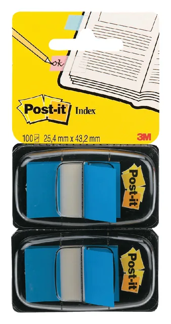Indextabs Post-it 680 25.4x43.2mm duopack blauw