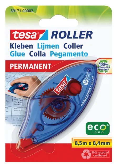 Lijmroller tesa eco permanent wegwerp op blister
