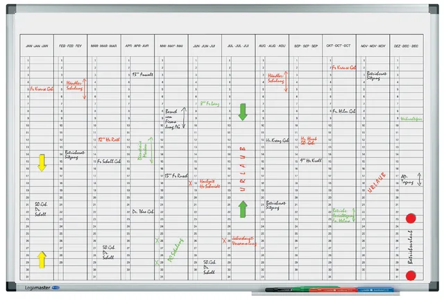 Planner jaar Legamaster prem verticaal 60x90cm