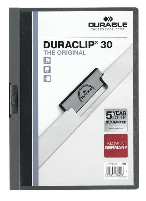 Klemmap Durable Duraclip A4 3mm 30v dgs