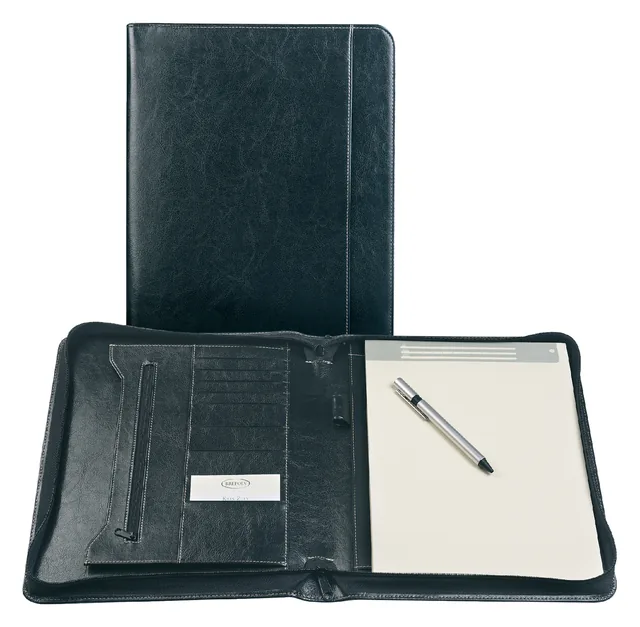 Schrijfmap Brepols Palermo luxe A4 met rits zwart