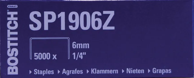 Nieten Bostitch SP1906Z STL 6mm rechte rug 5000st