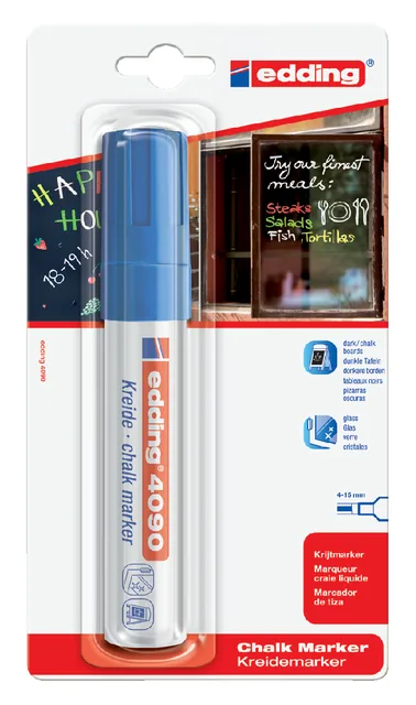 Krijtstift edding 4090 window blok 4-15mm blauw