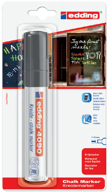 Krijtstift edding 4090 window blok 4-15mm zwart