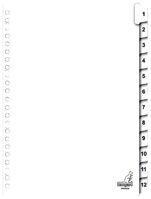 Tabblad Kangaro 23r PK412CM 1 12 genummerd karton