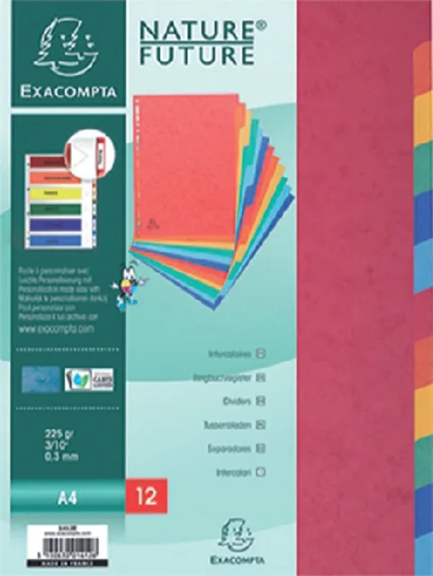 Tabbladen Exacompta 225x297mm 11gaats 12del glans