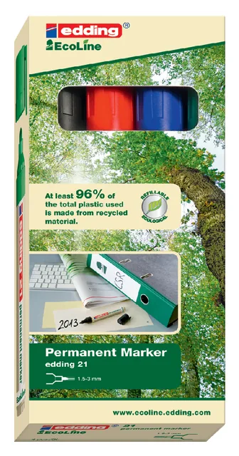 Viltstift edding Eco rond 1.5-3mm assorti21
