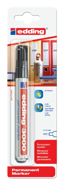 Viltstift edding 3000 rond 1.5-3mm zwart