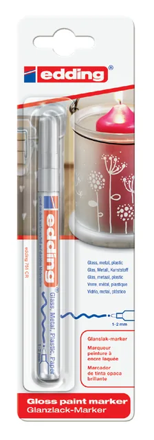 Paintmarker edding 751 oliebasis 1-2mm zilver bls