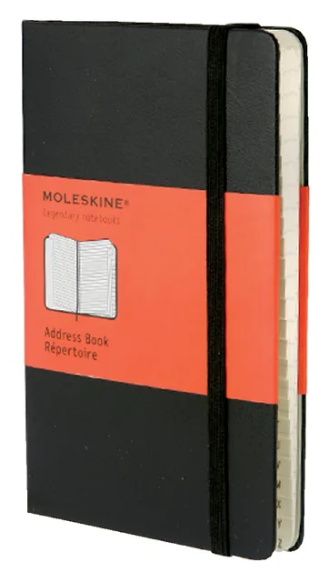 Adresboek Moleskine pocket 90x140mm hard cover zw