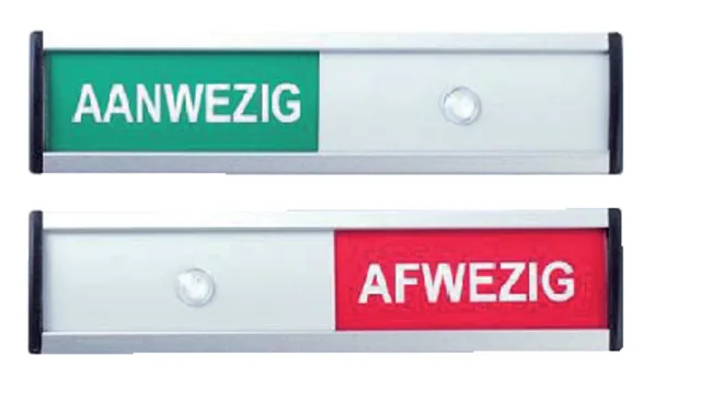 Infobord aanwezig afwezig 125x30mm
