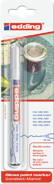 Paintmarker edding 780 oliebasis 0.8mm wit bls