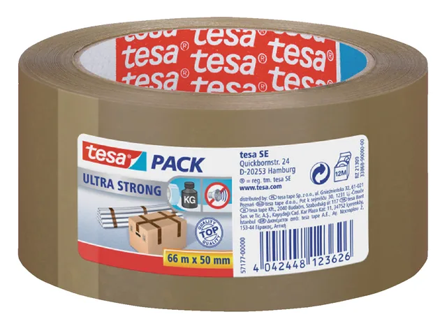 Verpakkingstape tesapack Ultra 66mx50mm br