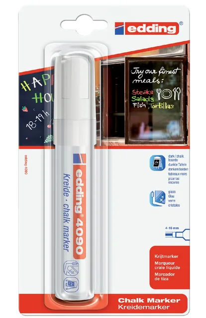 Krijtstift edding 4090 window blok 4-15mm wit