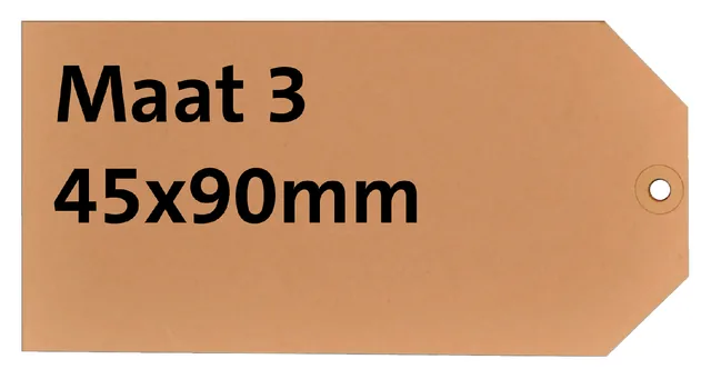 Label karton nr 3 200gr 45x90mm chamois 1000st