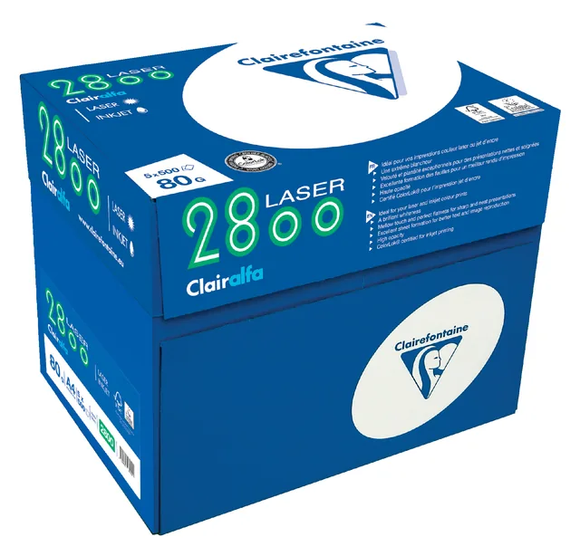 Kopieerpapier Clairefontaine laser A4 80gr wit