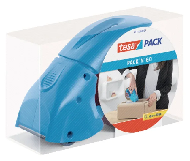 Verpakkingstape dispenser tesapack pack-n-go blauw
