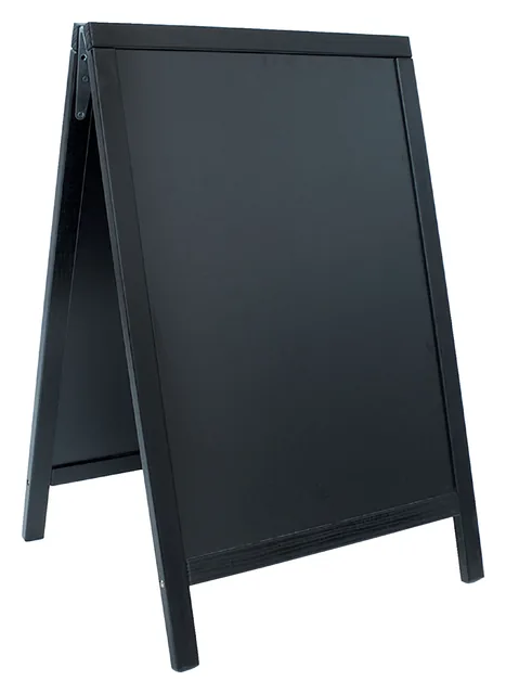 Stoepbord Securit 550x850x30mm zwart hout