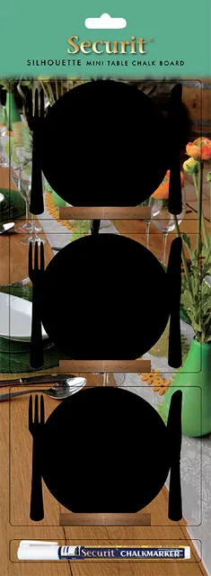 Krijtbord Securit bord 100x120mm houten voet 3st