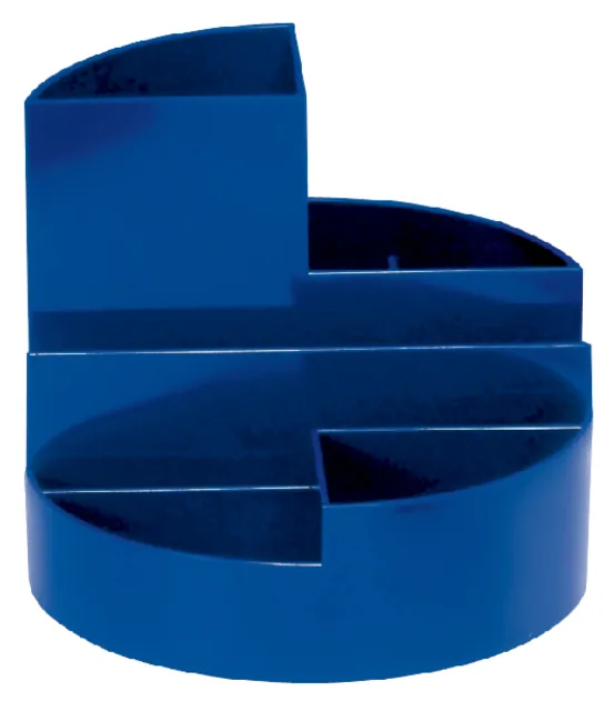 Pennenkoker MAUL roundbox 7 vaks 140x125mm blauw