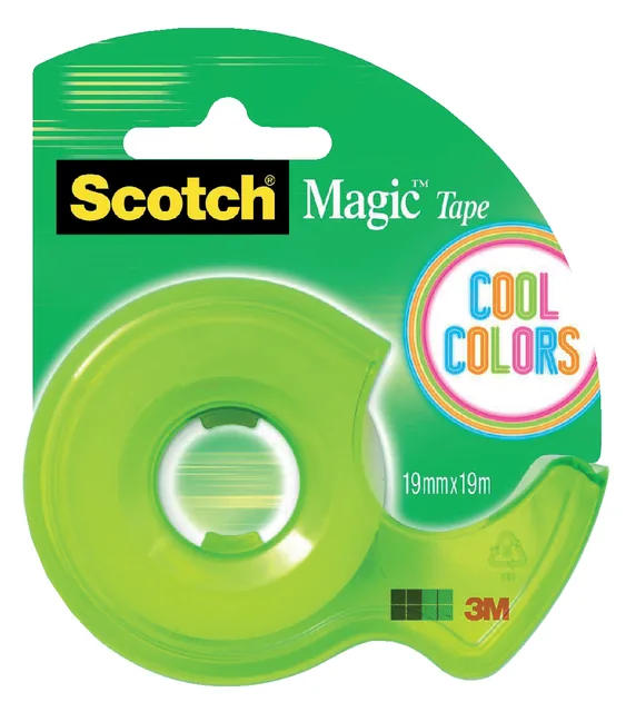 Plakband Scotch 810 19mm + handdisp Cool Colors