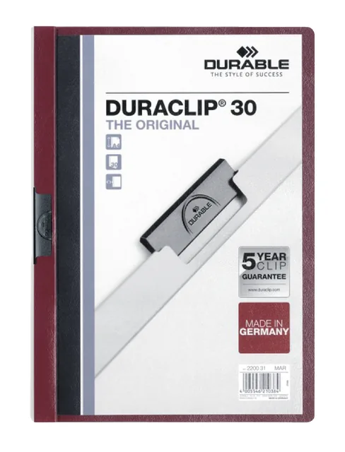 Klemmap Durable Duraclip A4 3mm 30v aub