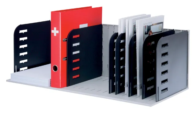 Sorteerstation Styrorac A4 8 vaks zwart grijs