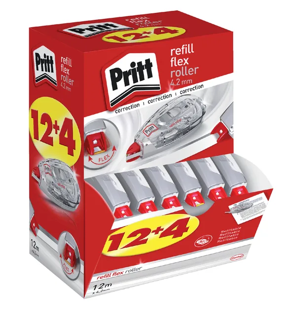 Correctietape Pritt navulbaar 4.2mmx12m 12+4