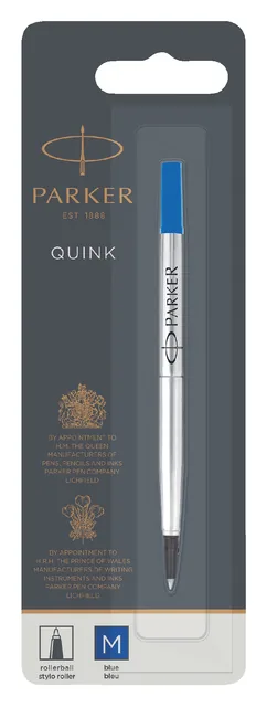 Rollerpenvulling Parker Quink M blister blauw