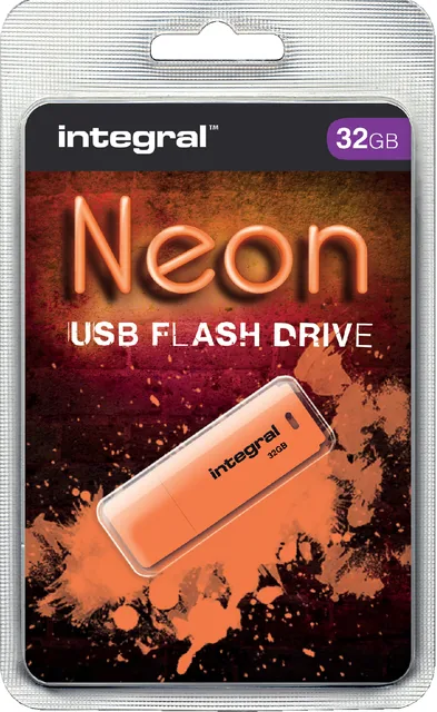 USB stick 2.0 Integral Neon USB-A 32GB oranje