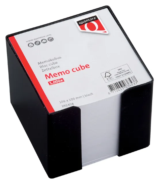 Memokubus Quantore 10x10x9cm 900v zwart