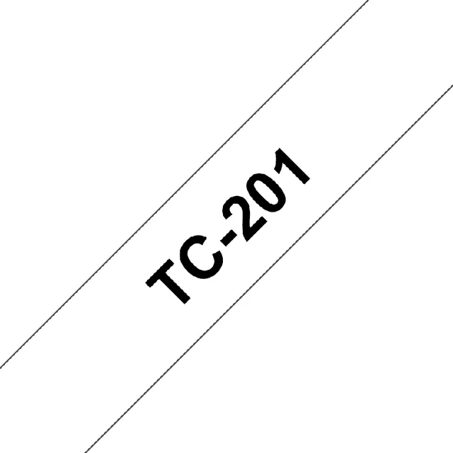 Labeltape Brother Ptouch TC201 12mm wit