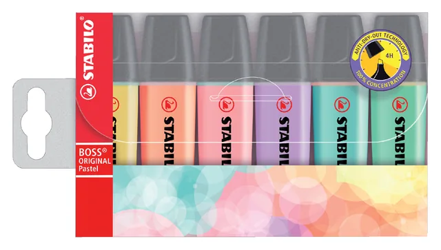 Markeerstift STABILO BOSS 70/6 6st pastel assorti