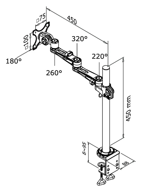 Monitorarm Neomounts D935 10 30 inch klem zgs