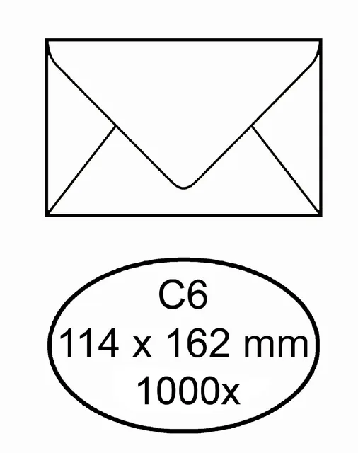 Envelop IEZZY bank C6 114x162 70gr wit
