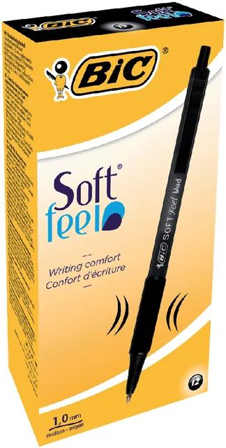 Balpen Bic soft feel clic M zwart