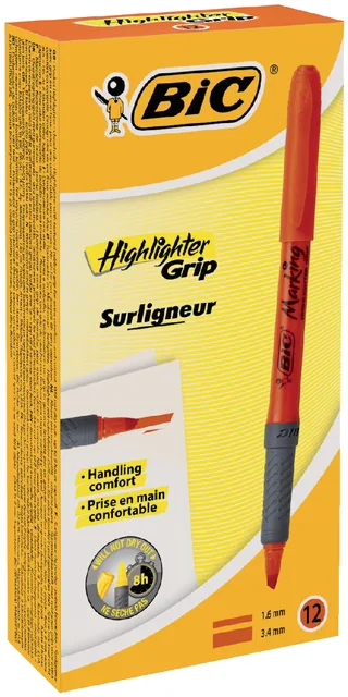 Markeerstift Bic brite liner grip oranje