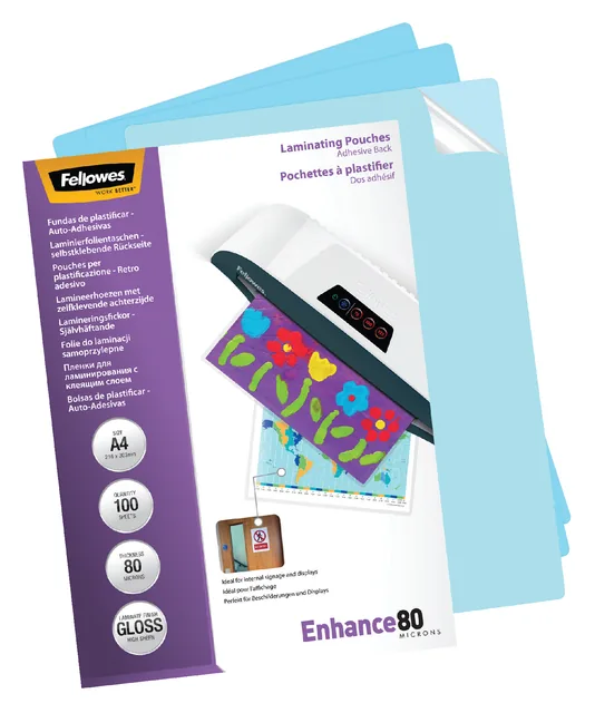 Lamineerhoes Fellowes zelfklevend A4 2x80micron