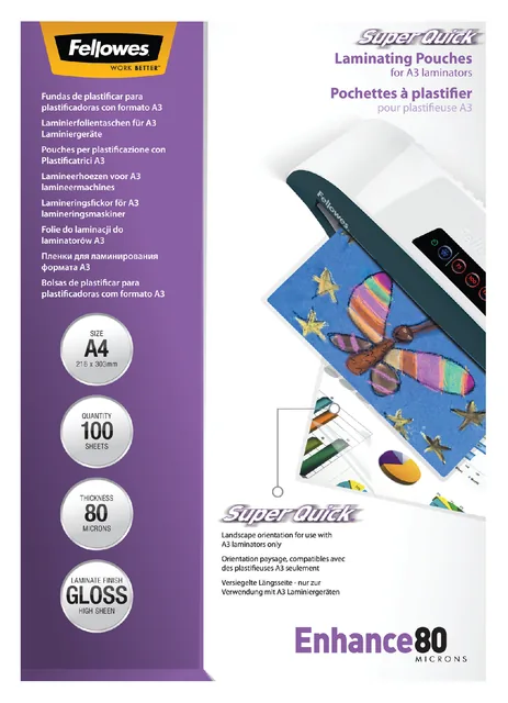 Lamineerhoes Fellowes Superquick A4 2x80micron