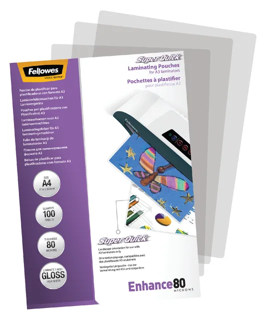 Lamineerhoes Fellowes Superquick A4 2x80micron