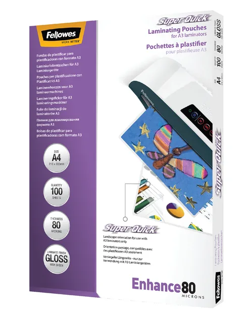 Lamineerhoes Fellowes Superquick A4 2x80micron