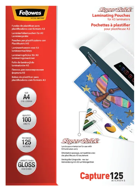 Lamineerhoes Fellowes Superquick A4 2x125micron