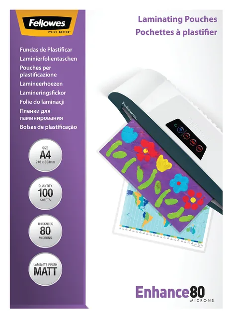 Lamineerhoes Fellowes A4 2x80micron mat