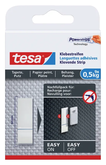 Kleefstrips tesa behang en pleisterwerk 0.5kg wit