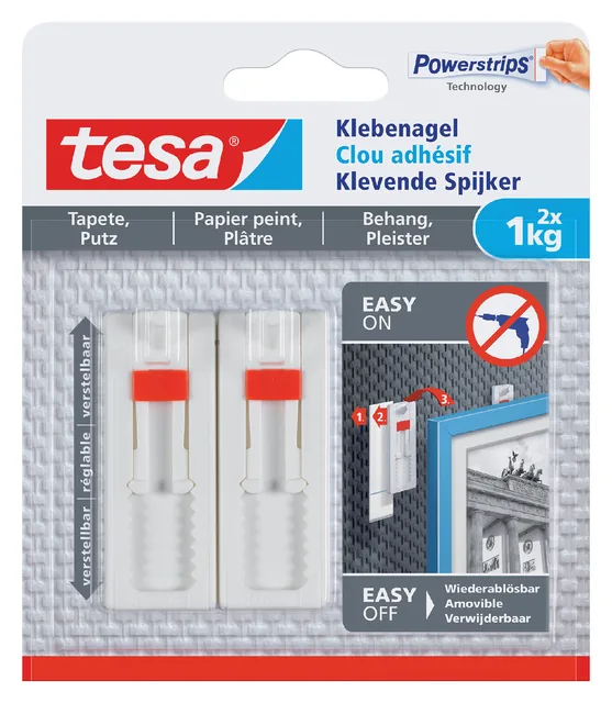 Klevende spijker tesa behang pleister 1kg verstelb