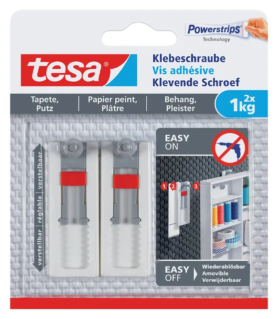 Klevende schroef tesa behang pleister 1kg verstelb