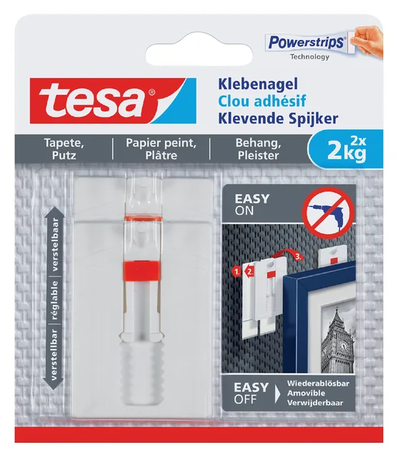 Klevende spijker tesa behang pleister 2kg verstelb
