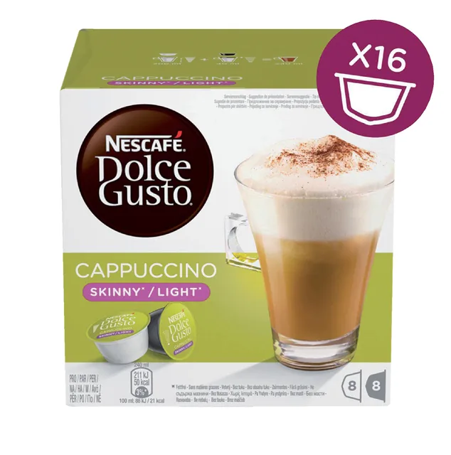 Koffiecups Dolce Gusto cappuccino light 16st 8kop
