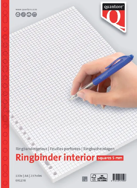 Interieur Quantore A4 23r 70gram ruit 5mm 100vel